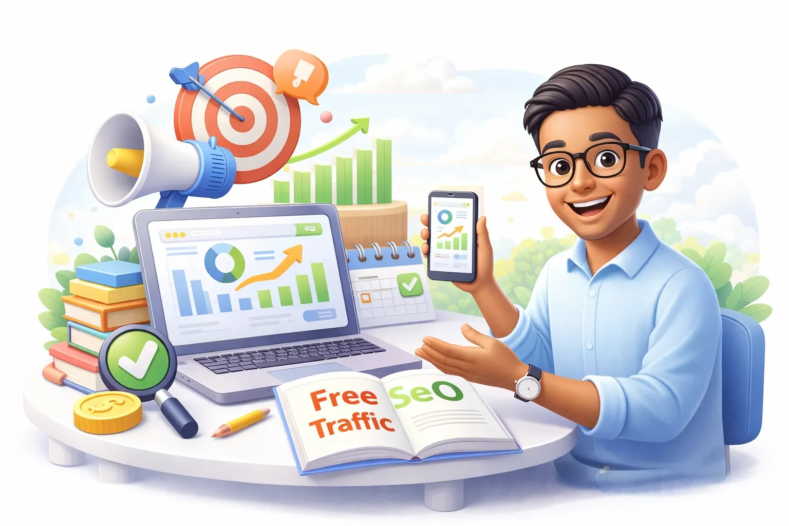 how to get free traffic with SEO