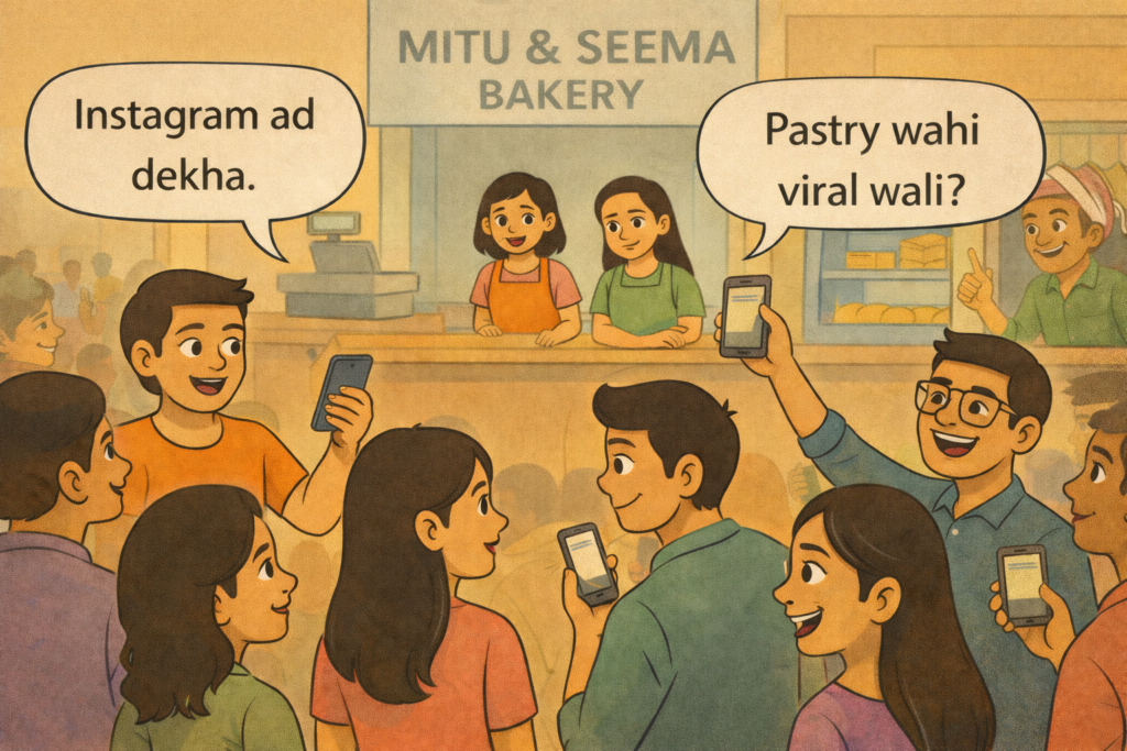 Mitu shocked by a 500 cake order as Noisy Aunty buys from the bakery, with a TO BE CONTINUED sign.