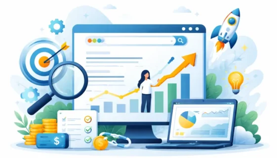 seo purpose illustrated through organic search growth, website analytics, and content optimization