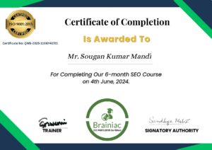 Sougan Mandi SEO Certificate
