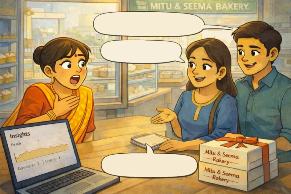 Noisy Aunty taunts from her balcony as Mitu worries where the website visitors went