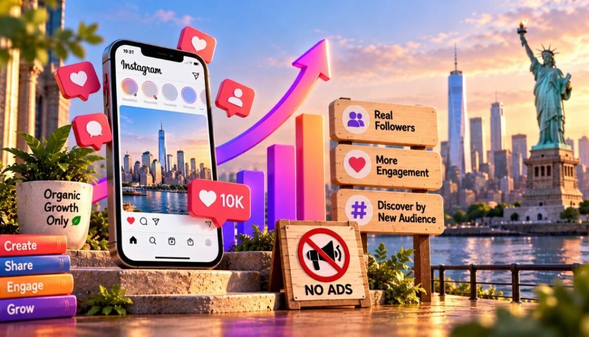 grow on Instagram USA without ads