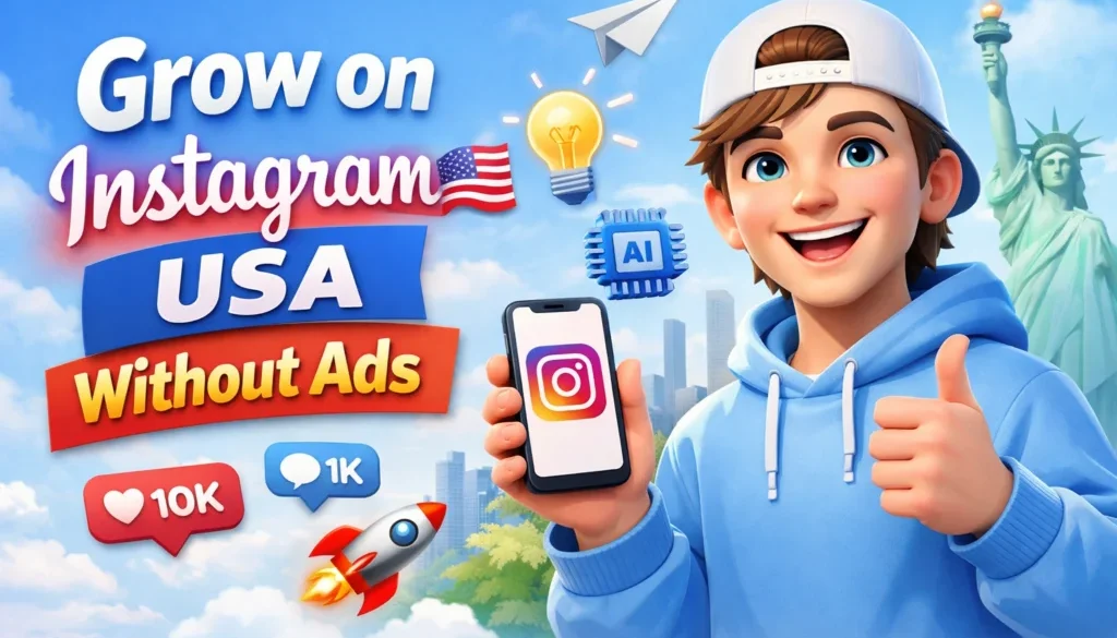 grow on Instagram USA without ads