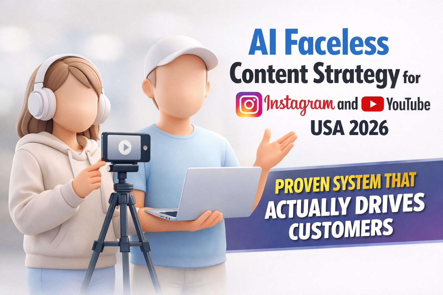 AI faceless content strategy for Instagram and YouTube USA 2026