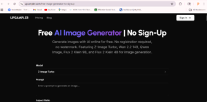 free AI image generator without login no watermark upsampler