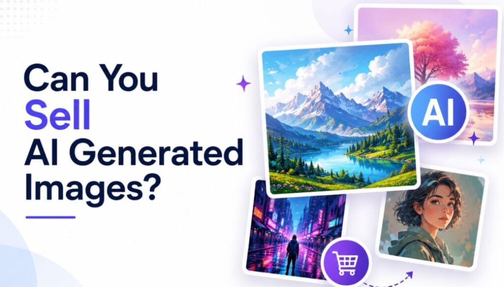 please create a thumbnail on can you sell ai generated images
