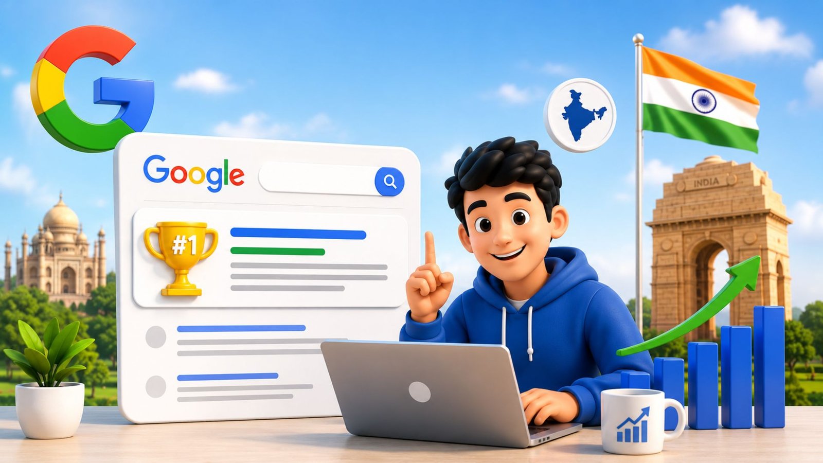 how to rank on google first page india 2026