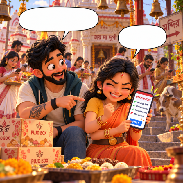 Sougan tells Mitu to post at 6 AM on Mahalaya on the temple steps