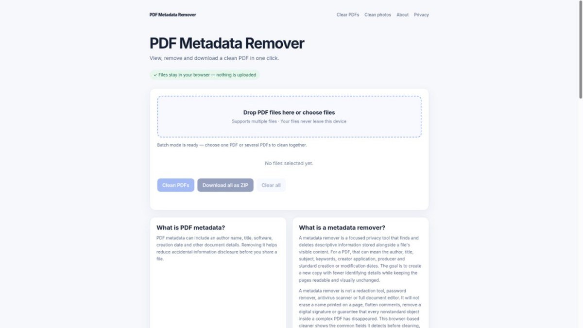 PDF Metadata Remover featured image