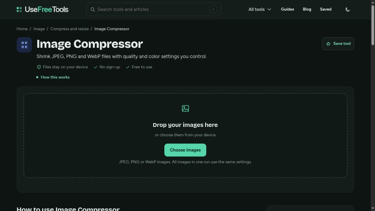 UseFreeTools Image Compressor featured image